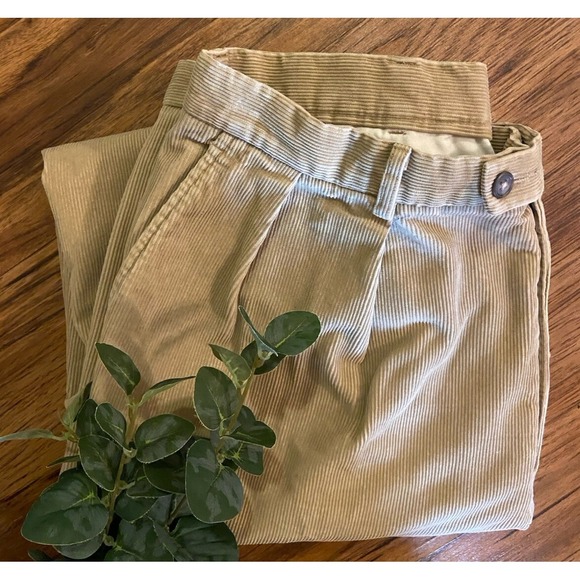 J Crew Pants Mens 35 Brown Beige Vintage Corduroy Chinos Preppy Trousers - Picture 1 of 6